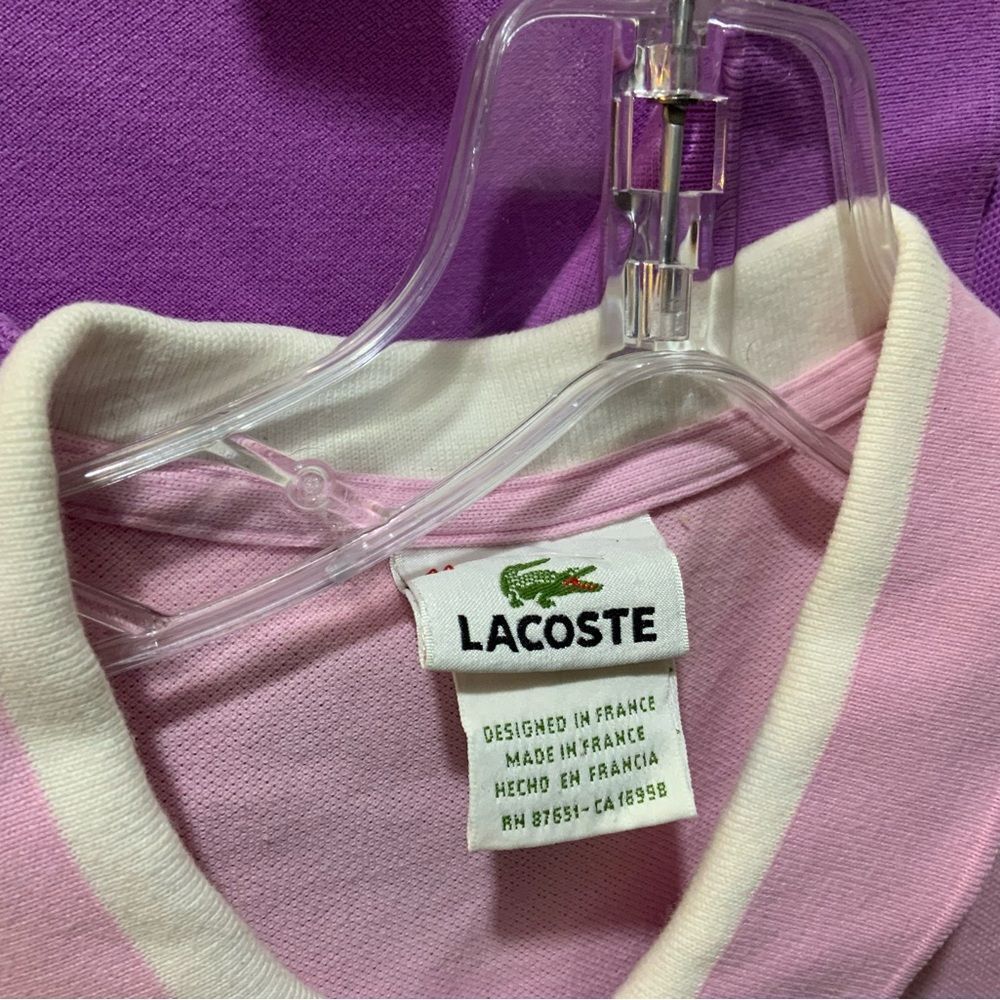 Bundle Retro Y2K Pink Lacoste Polo Shirt Size 44 - Picture 4 of 9